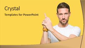  Presentation with shooting gun - Beautiful presentation design featuring white t-shirt holding symbolic backdrop and a light gray colored foreground