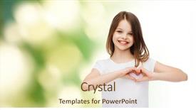  Presentation with shape heart - Presentation design enhanced with white t-shirt making heart background and a soft green colored foreground