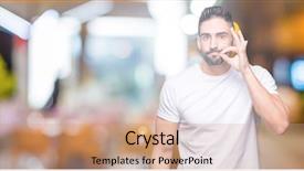  Presentation with lips mouth - PPT theme featuring white t-shirt over night background and a coral colored foreground