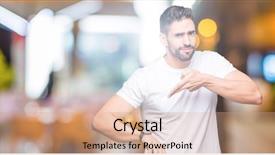  Presentation with upset - Slide deck having white t-shirt over night background and a coral colored foreground