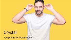  Presentation with t shirt - Cool new presentation theme with white t-shirt over yellow backdrop and a yellow colored foreground