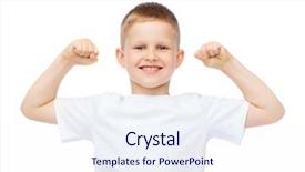  Presentation with t shirt on hanger design - Slides having white t-shirt showing muscle background and a sky blue colored foreground