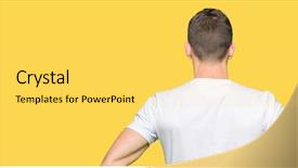  Presentation with body - Beautiful slides featuring white t-shirt standing backwards backdrop and a  colored foreground