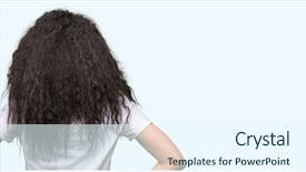  Presentation with curly hair - Audience pleasing slide set consisting of white t-shirt standing backwards backdrop and a  colored foreground