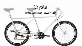  Presentation with bike - Colorful presentation theme enhanced with white tandem bike isolated backdrop and a white colored foreground