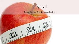  Presentation with tape measure - Slides consisting of white tape measure around a red apple representing dieting background and a lemonade colored foreground