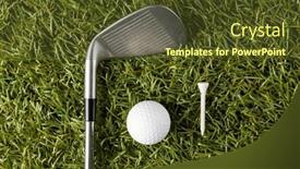  Presentation with sports golf - PPT theme featuring white-tee-golf-ball background and a tawny brown colored foreground