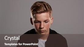  Presentation with teenage - PPT theme with white teenage boy looking down background and a tawny brown colored foreground