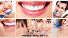  Presentation with teeth - Presentation theme having white teeth with toothbrush dental background and a coral colored foreground