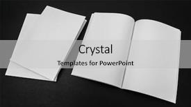  Presentation with magazines - Slide deck with white template - blank catalog magazines book mock background and a light gray colored foreground