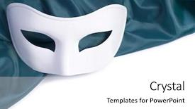  Presentation with silk - Cool new PPT theme with white theatrical mask and silk backdrop and a white colored foreground