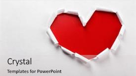  Presentation with torn paper - Theme consisting of white torn paper heart background and a light gray colored foreground