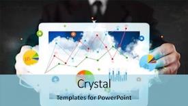  Presentation with cloud technology - Audience pleasing slide set consisting of white touchpad with cloud backdrop and a light blue colored foreground