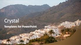  Presentation with blanco - Slides enhanced with white town malaga province andalusia background and a  colored foreground