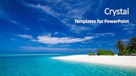  Presentation with palm beach - Presentation featuring white tropical beach in maldives background and a ocean colored foreground
