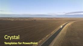  Presentation with semi trailer - Slide deck consisting of white truck with car background and a tawny brown colored foreground