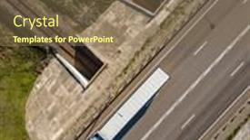  Presentation with semi trailer - Presentation design enhanced with white-truck-with-cargo-semi and a violet colored foreground