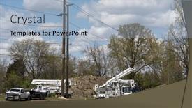  Presentation with utility - Presentation theme enhanced with white-trucks-at-replacement background and a light blue colored foreground