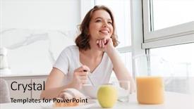  Presentation with healty - Audience pleasing slides consisting of white tshirt having healty backdrop and a soft green colored foreground