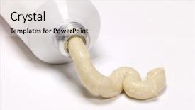  Presentation with ointment cream tube - Cool new PPT theme with white tube with ointment squeezing backdrop and a sky blue colored foreground