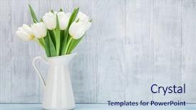  Presentation with tulips - Beautiful PPT layouts featuring white tulips bouquet in front backdrop and a lemonade colored foreground