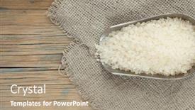  Presentation with rice grain - Amazing theme having white-uncooked-raw-grain-rice backdrop and a coral colored foreground