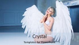  Presentation with angel wings - Cool new PPT theme with white underwear with angel wings backdrop and a light blue colored foreground