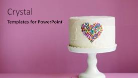  Presentation with sprinkles - Cool new slide set with white-valentines-cake-with-colorful backdrop and a coral colored foreground