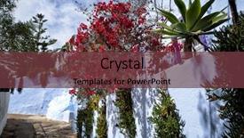  Presentation with destination - Colorful slide set enhanced with white village in andalusia spain backdrop and a tawny brown colored foreground