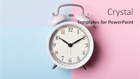  Presentation with vintage clock - Theme having white-vintage-alarm-clock background and a lemonade colored foreground
