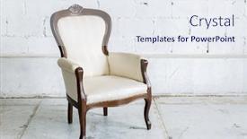  Presentation with classical - Slide deck with white vintage classical farbirc style chair background and a sky blue colored foreground