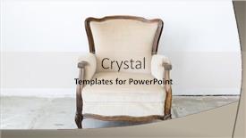  Presentation with classical - Colorful PPT layouts enhanced with white vintage classical farbirc style chair backdrop and a soft green colored foreground
