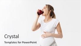  Presentation with pregnant woman in hospital - Amazing presentation theme having white wall background holding apple backdrop and a  colored foreground