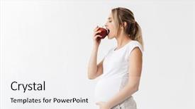  Presentation with healthy eating food photography - Presentation theme featuring white wall background holding apple background and a white colored foreground