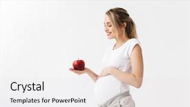  Presentation with white healthy food - Presentation design enhanced with white wall background holding apple background and a  colored foreground