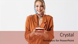  Presentation with cute birthday - Beautiful slide set featuring white wall background holding cake backdrop and a red colored foreground