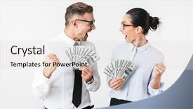  Presentation with wall - Colorful slide set enhanced with white wall background holding money backdrop and a lemonade colored foreground