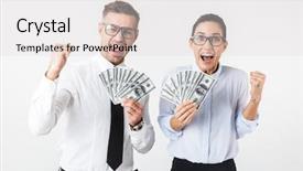  Presentation with wall - Slide deck having white wall background holding money background and a light gray colored foreground