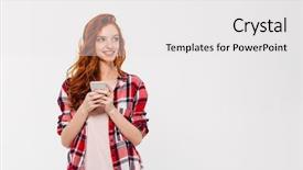  Presentation with happy image - Theme with white wall background looking aside background and a white colored foreground