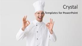  Presentation with young man on the phone - PPT theme enhanced with white wall background showing okay background and a light gray colored foreground