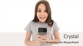  Presentation with photo - Presentation theme consisting of white wall background using mobile background and a  colored foreground