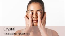  Presentation with eyes detection in an image - Amazing theme having white wall background while someone backdrop and a coral colored foreground