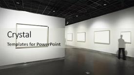  Presentation with art exhibition - PPT theme enhanced with white wall in art background and a soft green colored foreground