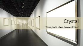  Presentation with art gallery - Audience pleasing slide set consisting of white wall in art backdrop and a soft green colored foreground