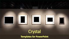  Presentation with art exhibition - Slide deck with white wall in art background and a tawny brown colored foreground