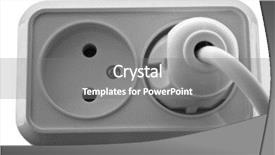  Presentation with outlet - Colorful presentation theme enhanced with white wall outlet isolated on white backdrop and a gray colored foreground