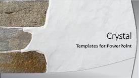  Presentation with stacked stone wall - Beautiful PPT layouts featuring white wall with a stone backdrop and a light gray colored foreground