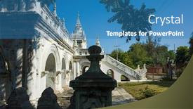  Presentation with monastery - Theme featuring white-wall-with-archs background and a teal colored foreground