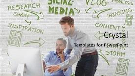  Presentation with african american in computer lab business - Presentation theme with white wall with green background and a light gray colored foreground