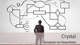  Presentation with organizational chart - Amazing PPT theme having white wall with organizational chart backdrop and a soft green colored foreground